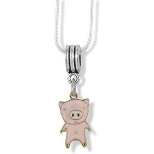 Pink Pig with White Nose Charm Necklace Pendant Jewelry